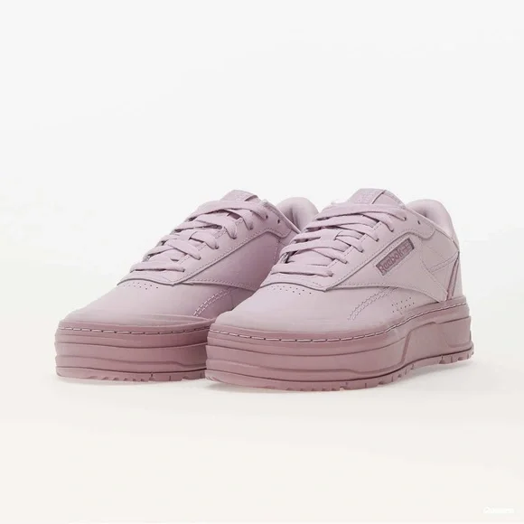 ♡Reebok Club C Double GEO Purple Leather Sneakers♡ - Picture 7 of 7